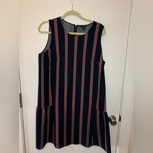 Halogen sleeveless striped dress